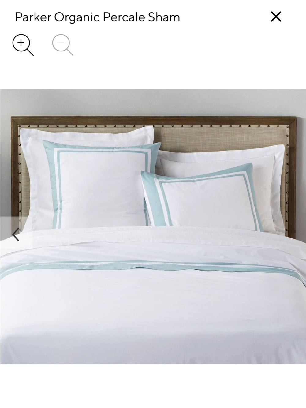 NWT, Pottery Barn- Parker Organic Percale Sham, Euro, SEA GLASS (*READ*)
